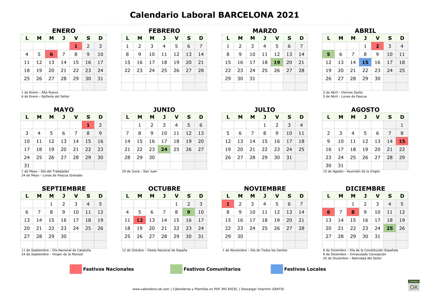 Impresión de Calendarios, Barcelona