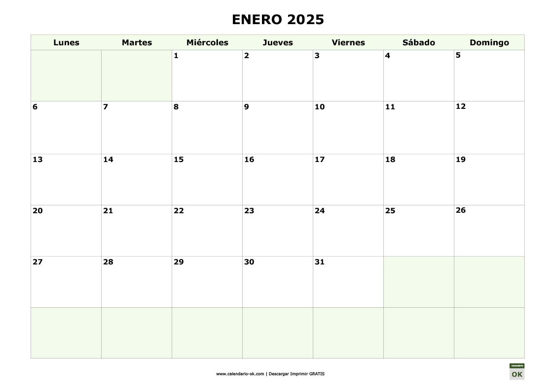 Calendario 2025 por MESES 12 páginas 